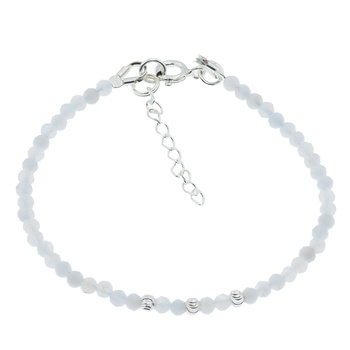 Bransoletka - fasetowany Chalcedon i srebro