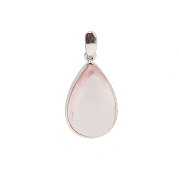 Zawieszka z Kwarcem Różowym w srebrze rodowanym
