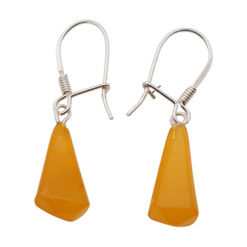 Kolczyki - mleczny Bursztyn stożki i srebro