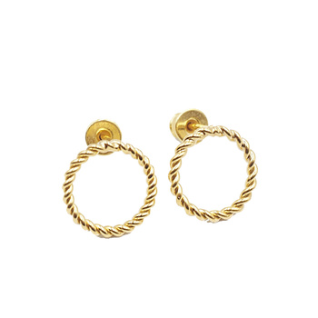 Okrągłe kolczyki sztyfty z srebra złoconego