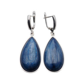 Kolczyki z kyanitami w srebrze - łzy