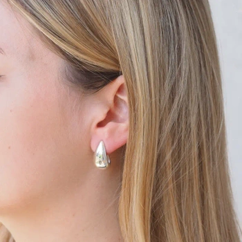 Kolczyki sztyfty krople - srebro