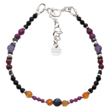 Bransoletka znak zodiaku baran - mix kamieni i srebro