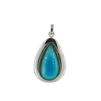 Zawieszka - Malachit z Turkusem łza w srebrze