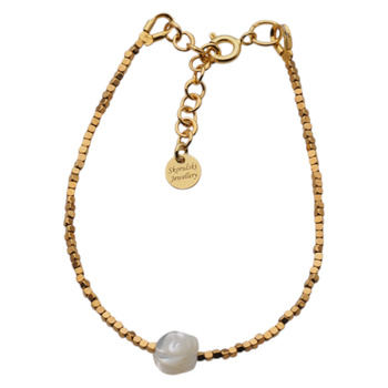 Bransoletka - Muszla kwiatek, Hematyt złoty i srebro złocone