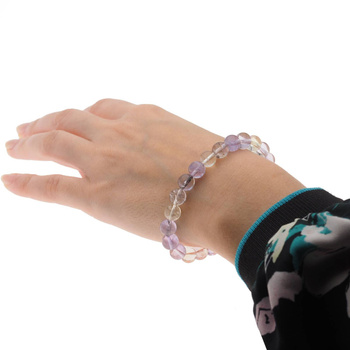 Bransoletka 19 cm - Ametryn kulki 8mm na gumce