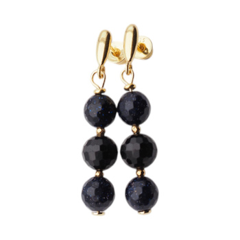 Kolczyki - Noc Kairu, Turmalin kulki w srebrze zloconym