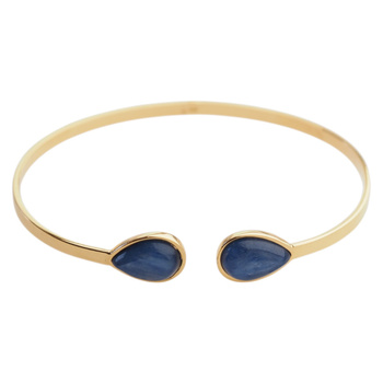 Bransoletka sztywna z Kyanitem w srebrze złoconym
