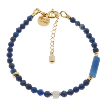 Bransoletka - mix kamieni Lapis Lazuli, Morganit, Awenturyn