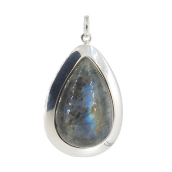 Zawieszka srebrna z labradorytem - łza