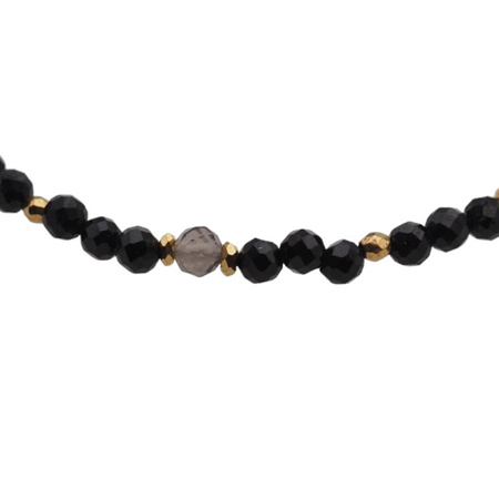 Bransoletka znak zodiaku Koziorożec - mix kamieni i srebro złocone