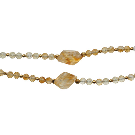 Bransoletka z cytrynem naturalnym – srebro 925 złocone 