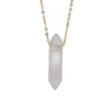 Naszyjnik - Kryształ Górski sopel na łańcuszku srebrnym złoconym