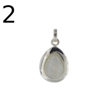 Zawieszka - Kamień Księżycowy łza w srebrze