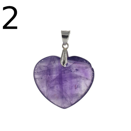 Zawieszka - Ametyst serce w srebrze