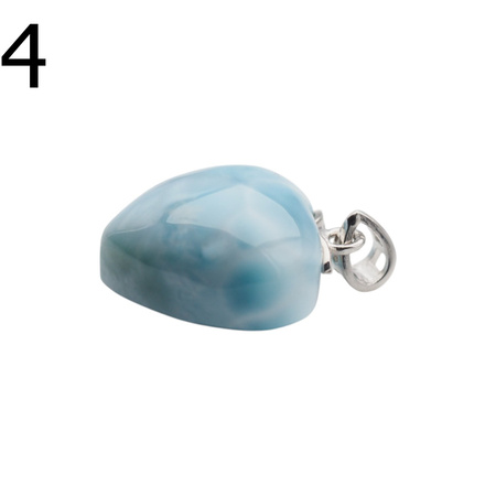 Zawieszka - larimar serce w srebrze rodowanym