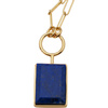 Naszyjnik srebrny złocony z Lapisem Lazuli w kształcie prostokąta