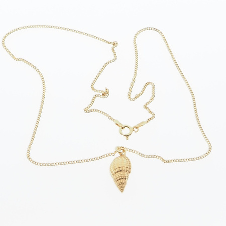 Naszyjnik z muszelką na łańcuszku - srebro złocone