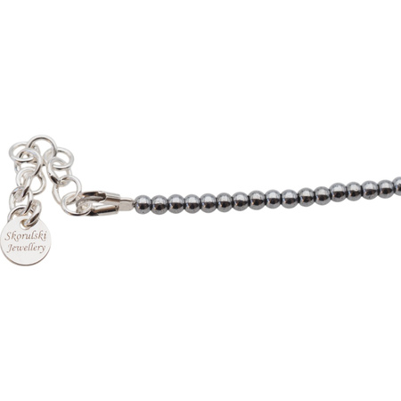 Bransoletka urodzeniowa maj - szmaragd, hematyt i srebro