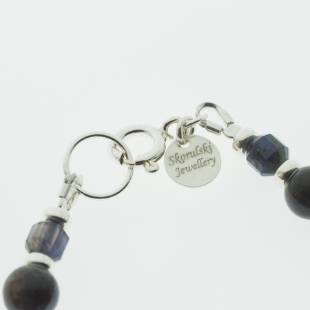 Bransoletka - Labradory, Iolit i srebro