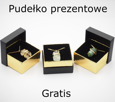 Naszyjnik - Amazonit sopel w okuciu na łańcuszku złoconym