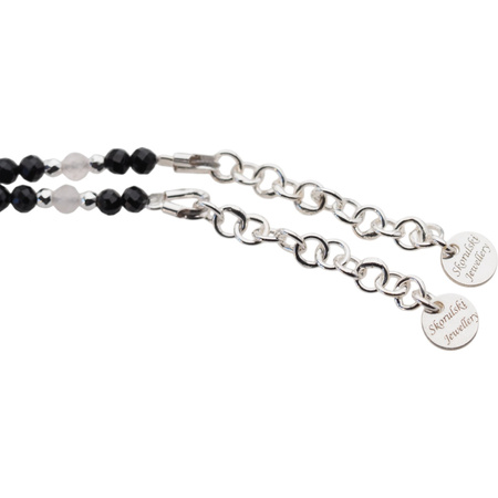 Bransoletka mix - Turmalin, cytryn, kwarc różowy i srebro