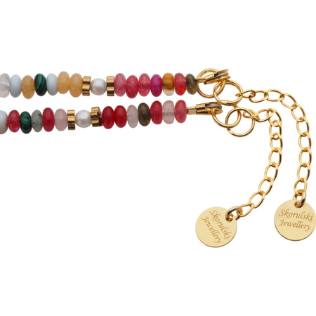 Naszyjnik - Mix kamieni i srebro złocone