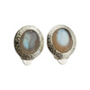 Klipsy - Labradoryt owalny w srebrze młotkowanym