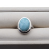 Pierścionek regulowany z owalnym Larimarem w srebrze