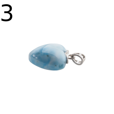 Zawieszka - larimar serce w srebrze rodowanym