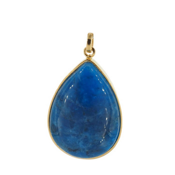 Zawieszka - Apatyt łza 28x19 mm w srebrze złoconym