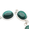 Bransoletka z owalnym malachitem w srebrze