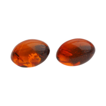 Kolczyki - koniakowy Bursztyn owal i srebro