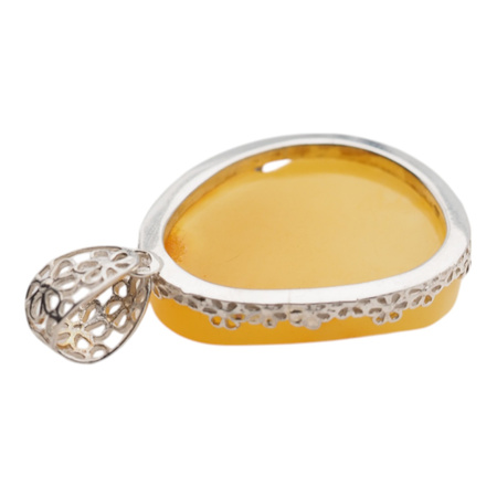 Zawieszka - Bursztyn mleczny w srebrze 