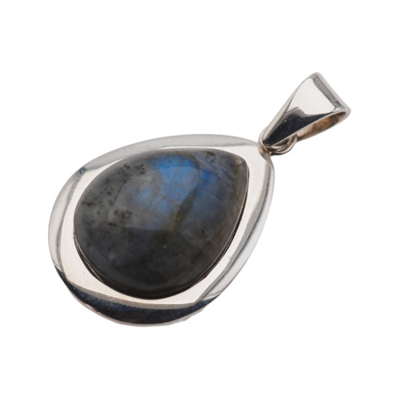 Zawieszka srebrna z labradorytem - łza
