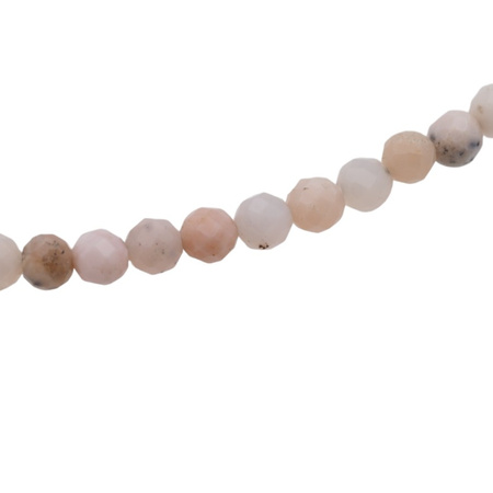 Naszyjnik - Opal Różowy fasetowany i srebro złocone