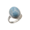 Pierścionek regulowany - owalny Larimar 16x12 mm w srebrze