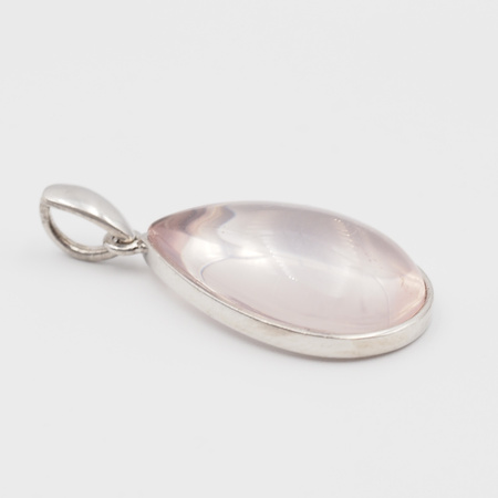 Zawieszka z Kwarcem Różowym w srebrze rodowanym