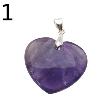 Zawieszka - Ametyst serce w srebrze