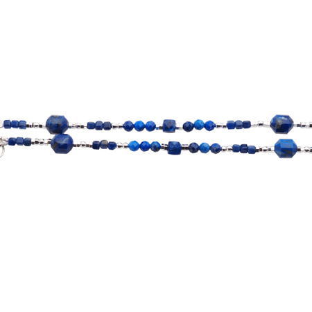 Naszyjnik - Lapis Lazuli, Perła, Hematyt i srebro