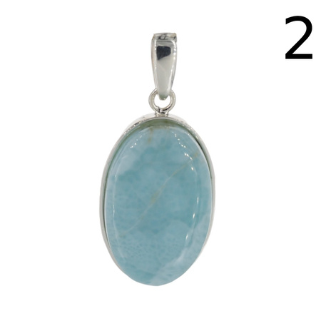 Zawieszka - larimar owalny w srebrze