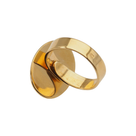 Pierścionek regulowany - Turkus owalny w srebrze złoconym