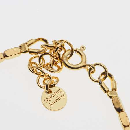 Naszyjnik - złoty Hematyt prostopadłościany i srebro złocone