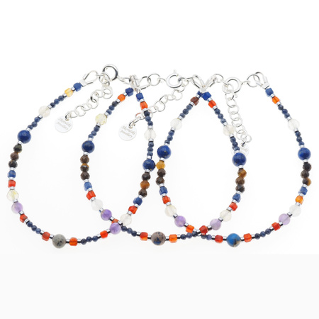 Bransoletka znak zodiaku panna - mix kamieni i srebro