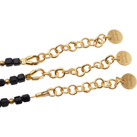 Bransoletka znak zodiaku ryby - mix kamieni i srebro złocone