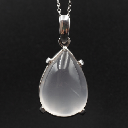 Zawieszka z Kwarcem Różowym w srebrze rodowanym