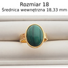 Pierścionek regulowany z owalnym Malachitem 16x12 w młotkowanym srebrze złoconym
