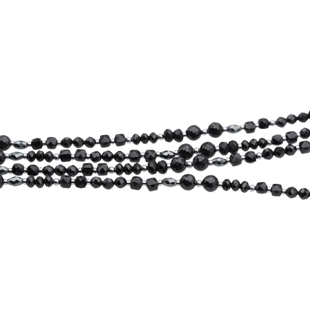 Naszyjnik długi - Turmalin czarny, Onyks, Hematyt i srebro rodowane