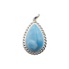 Zawieszka - larimar łza 23x15 mm w srebrze