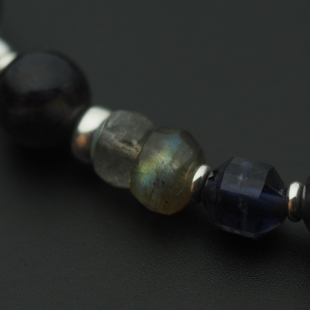 Bransoletka - Labradory, Iolit i srebro